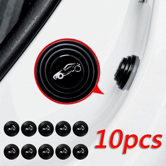 10pcs Car Door Anti-collision Silicone Pad Anti-shock Closing Door Stickers Soundproof Buffer Gasket Door Shock Absorber Car Door Protector Stickers Buffer Bumper Cushion Car Door Shock Absorbing PVC Gaskets Auto Accessories