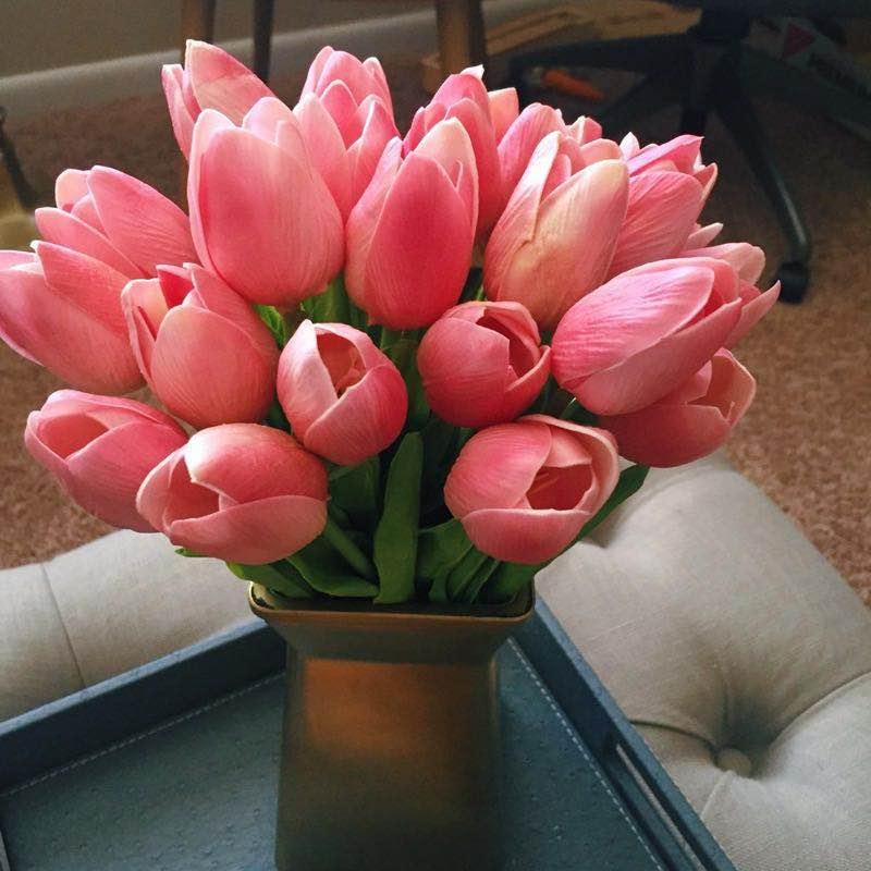 10PCS PU Fake Tulips Real Touch beautiful and Eligant Flower Real Touch Bouquet For Wedding Decoration Flowers Home Garden Decor