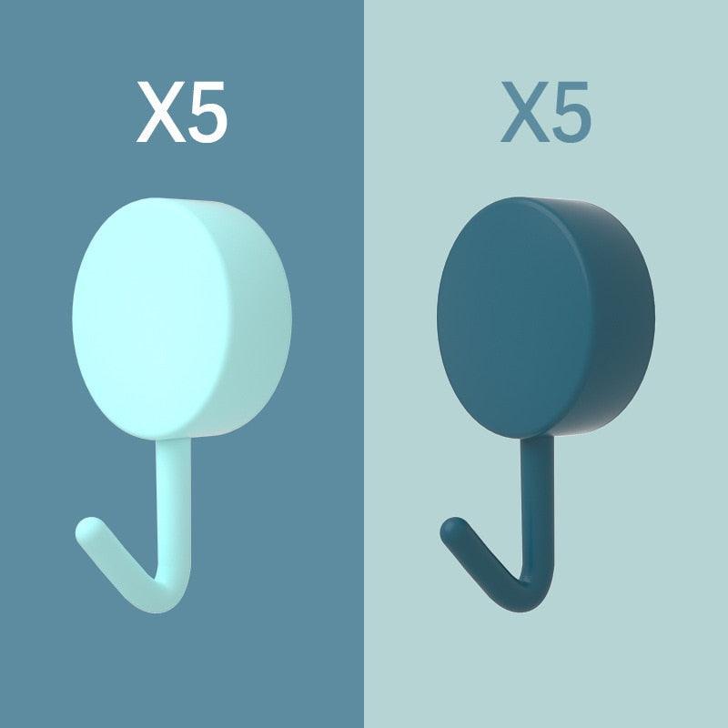 10PCS Self Adhesive Wall Hook Strong Without Drilling Coat Bag Bathroom Door Kitchen Towel Hanger Hooks Home Storage Accessories Decorative Hooks Entrance Organizers with Self-Adhesive Hooks for Hanging Keys Towels