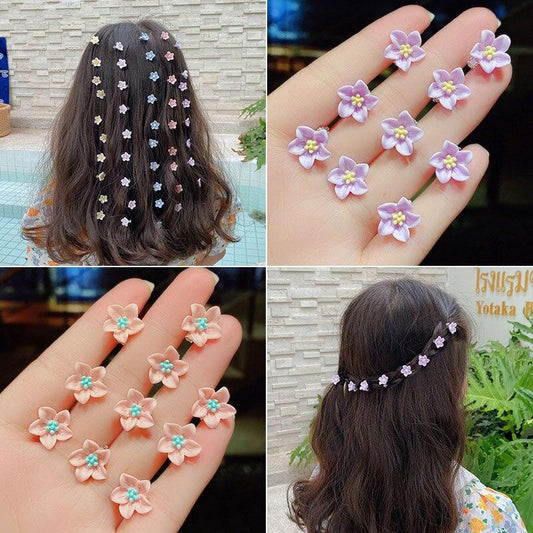 10pcs Small Flower Buckle Hair Clips Hairpins for Women Girls Fashion Hair Styles Holder Hair Pins Claws Wedding Hair Accessories for Brides and Bridesmaids