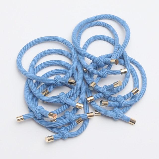 10PCS Women Elastic Hair Rubber Bands High Quality Girls Hair Bands Hair Scrunchies Gold Plated  Hair Accessories Hair Gum Tie Gorgeous Hair Accessories For Women
