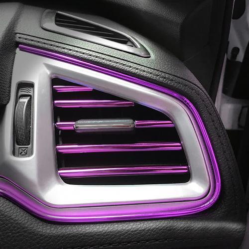 10Pcs/set Universal Car Air Conditioner Vent Outlet Trim Strip Decoration U Shape Moulding Trim Strip Line Car Shiny Accessories Car Air Conditioner Outlet Decorative U Shape Moulding Trim Strips Decor Car Styling Accessories