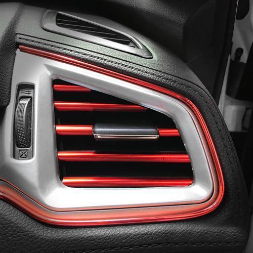 10Pcs/set Universal Car Air Conditioner Vent Outlet Trim Strip Decoration U Shape Moulding Trim Strip Line Car Shiny Accessories Car Air Conditioner Outlet Decorative U Shape Moulding Trim Strips Decor Car Styling Accessories