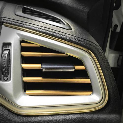 10Pcs/set Universal Car Air Conditioner Vent Outlet Trim Strip Decoration U Shape Moulding Trim Strip Line Car Shiny Accessories Car Air Conditioner Outlet Decorative U Shape Moulding Trim Strips Decor Car Styling Accessories