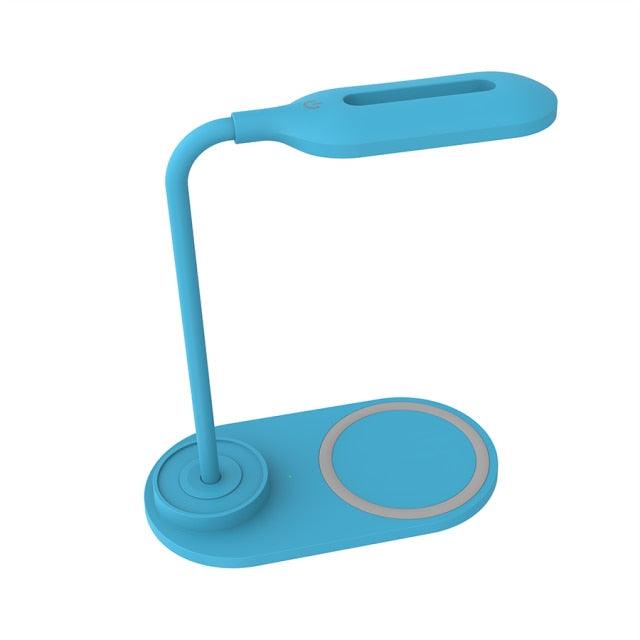 10W QI Quick Wireless Charging LED Desk Lamp Flexible Touch Dimmable Eye Protect Reading Table Light Bedroom Office Table Lamp Decorative Table Lamp Cute Study Lamps for Bedroom Décor