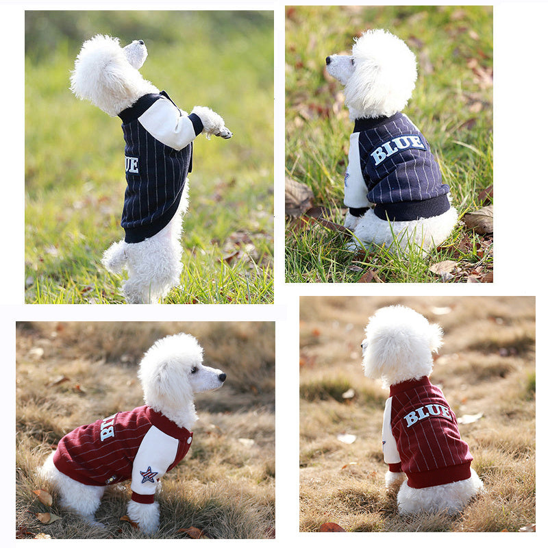 Dog autumn two-legged baseball shirts autumn clothes