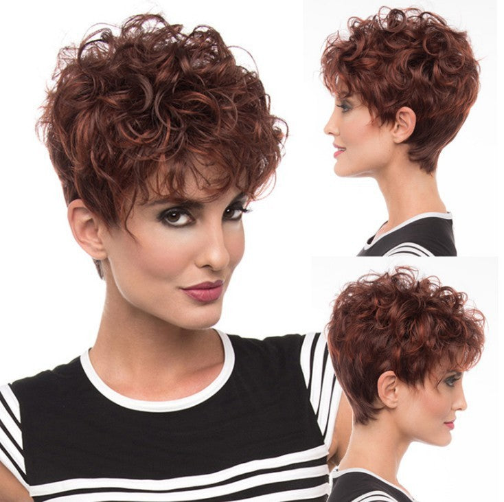 European and American wig fluffy short curly hair