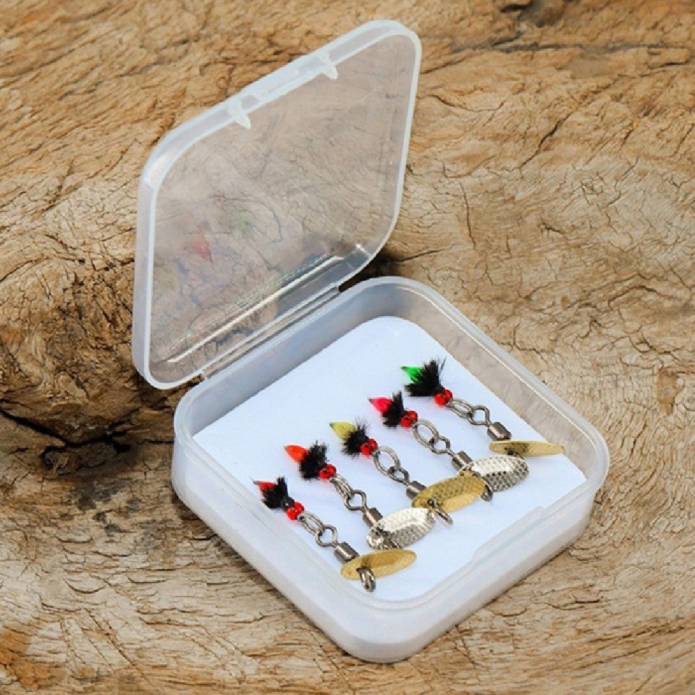 Bionic Poisonous Mosquito Hook 5 Pieces Flying Spinning Sequins Fishing Set Micro-object