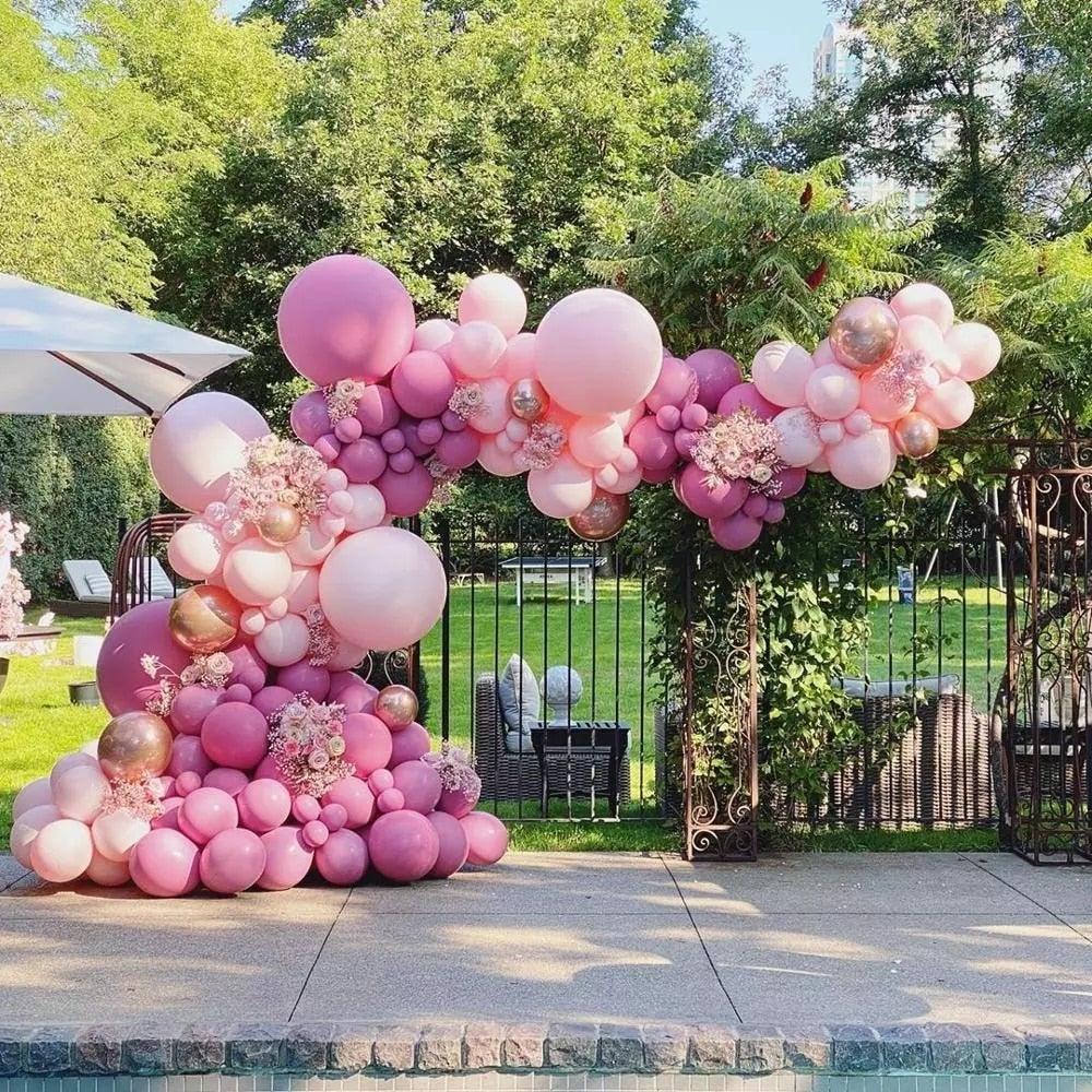 119 Pcs Peach Pink  Rose Gold Latex Balloons For Wedding Birthday Valentine's Day Party Decorations Office Parties Baby Showers Girl Birthday Party Ballon Decoration IN Modern Style