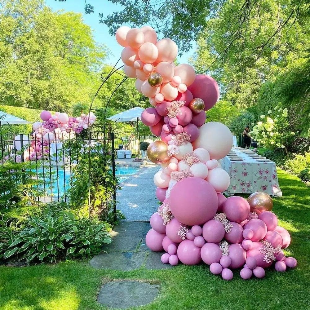 119 Pcs Peach Pink  Rose Gold Latex Balloons For Wedding Birthday Valentine's Day Party Decorations Office Parties Baby Showers Girl Birthday Party Ballon Decoration IN Modern Style