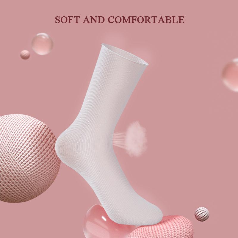 1/2 Pairs Girls Thin Socks Pack Harajuku Cute Long Frilly Socks Casual Soft Nylon High Elastic Solid White Purple Solid Color Stylish Casual Socks For Men And Women