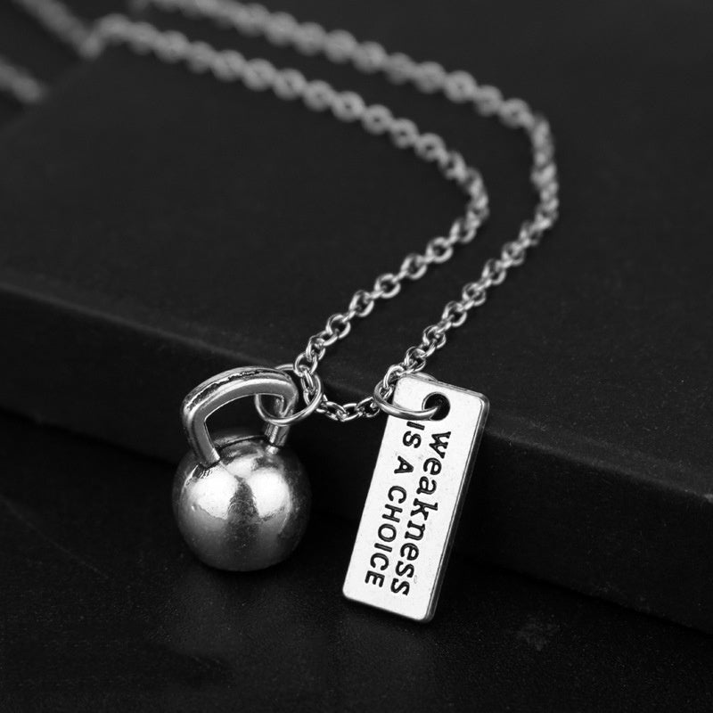 Fitness exercise weightlifting dumbbell necklace