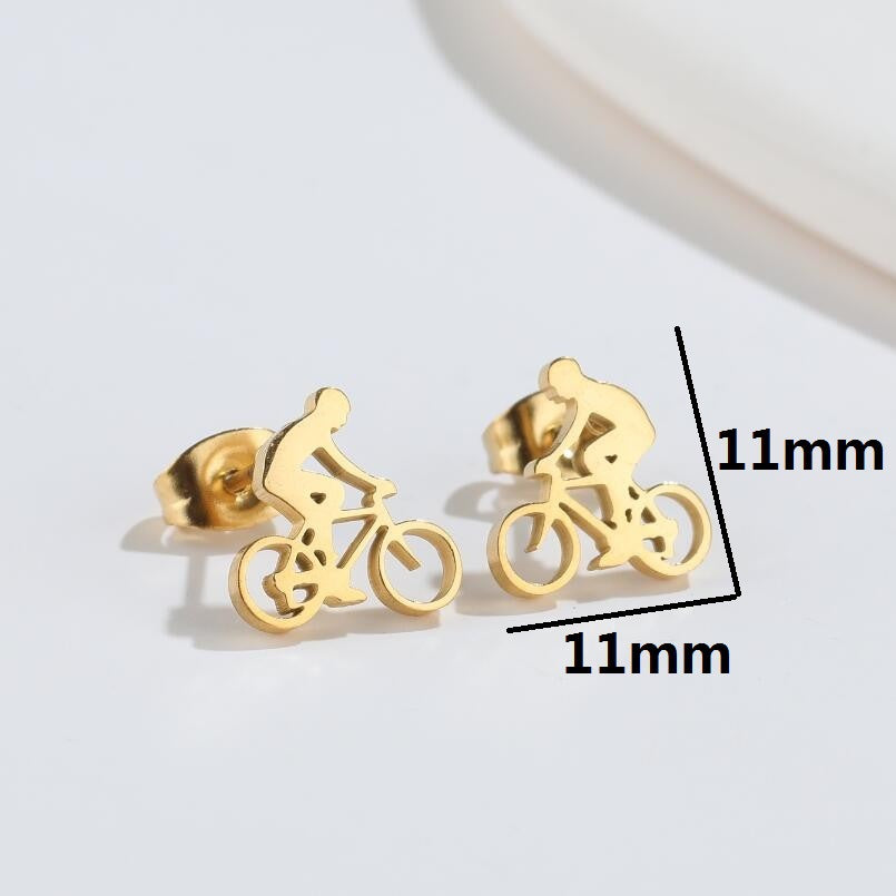 Accessories Fashion Creative Personality Cycling Stud Earrings