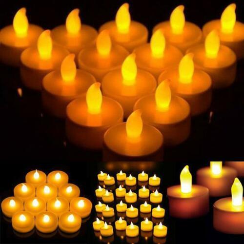 12Pcs Battery Operated LED Tea Lights Candles Flameless Wedding Decor  Realistic and Bright Flickering Holiday Gift Flameless LED Electric Candles for Seasonal & Festival Party Home Decoration