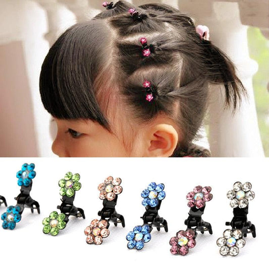 12pcs/set Mini Rhinestone No-Slip Grips Hair Clips for Women Girls Glitter Teeth Metal Clamps Flower Gorgeous Hair Accessories For Brides And Bridesmaids