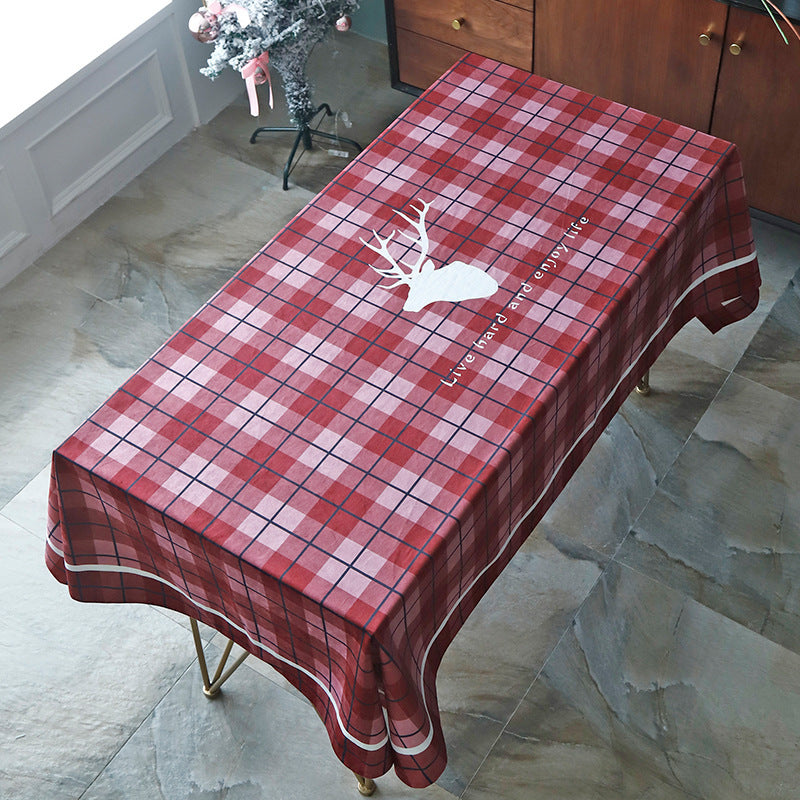 Red table cloth for Christmas and new year