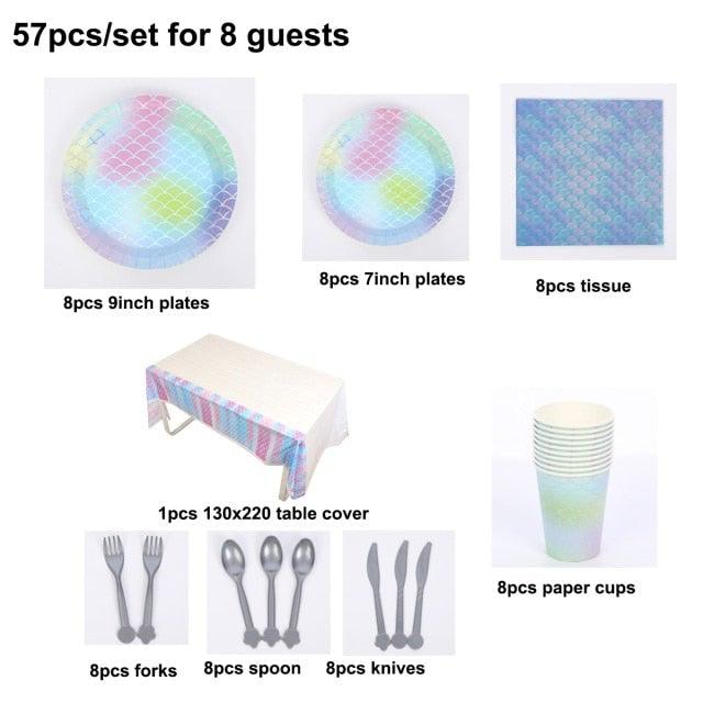 132Pcs/set Mermaid Balloon Arch Kit Mermaid Tail Balloons Mermaid Party Decoration Balloons For Party Girl Birthday Party Modern Decoration