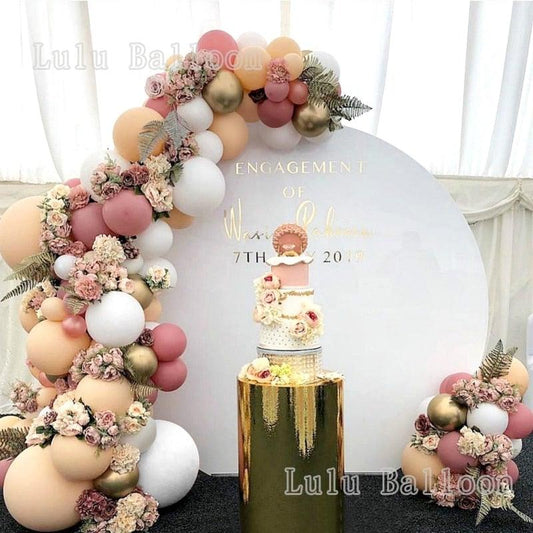 134/140 pcs White Beige And Vintage Pink Arch Garland Balloon Kit For Party Wedding Birthday Baby Shower Bridal Shower Office Parties Wedding Birthday Party Ballons Decoration