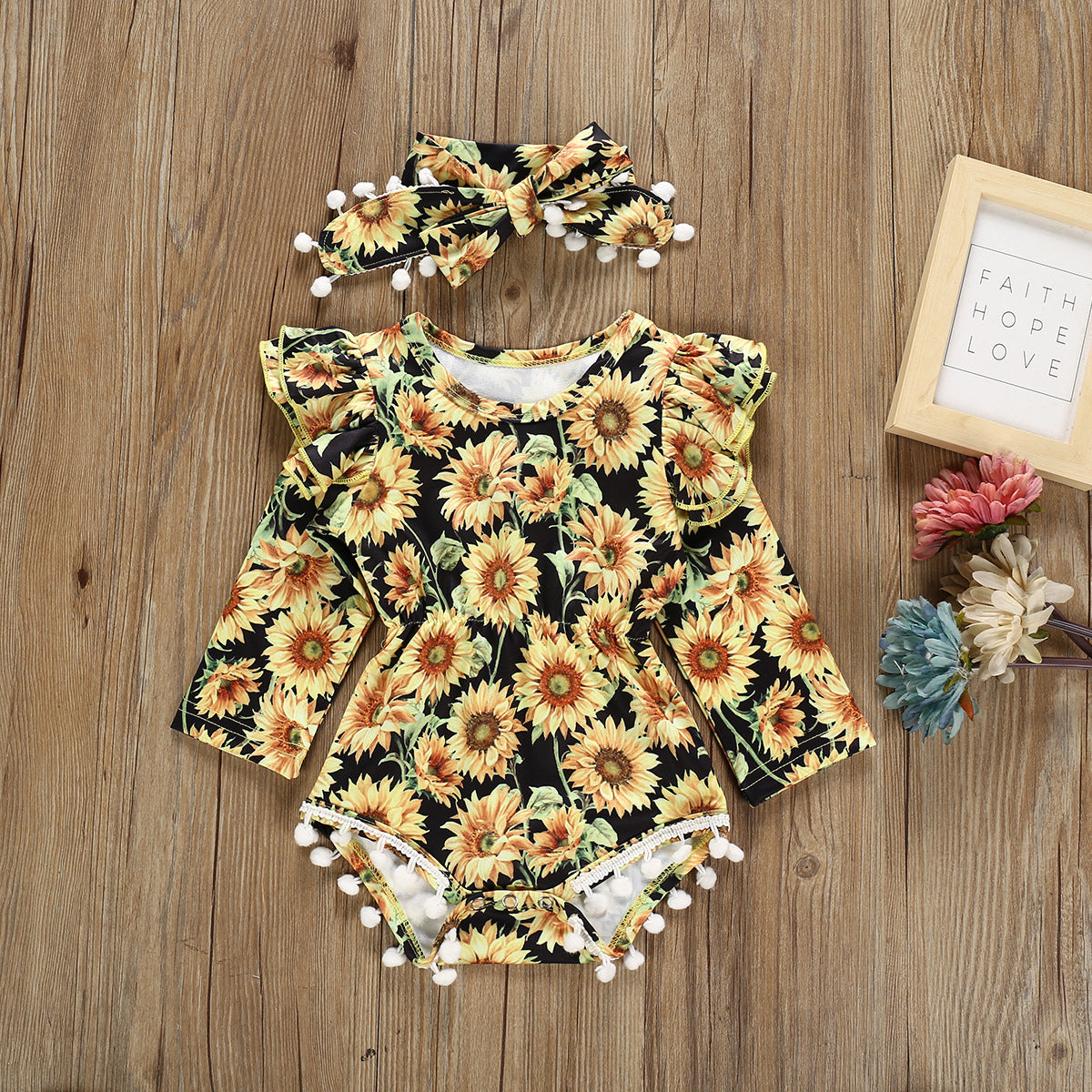 Autumn Children's Sunflower Romper