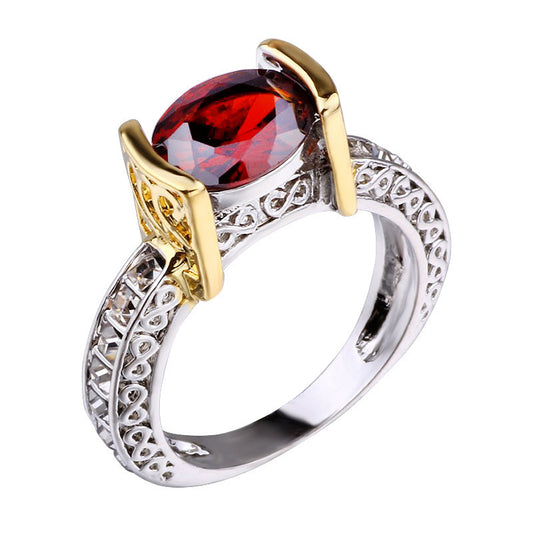 Imitation Ruby 18k Gold Color Separation Ring