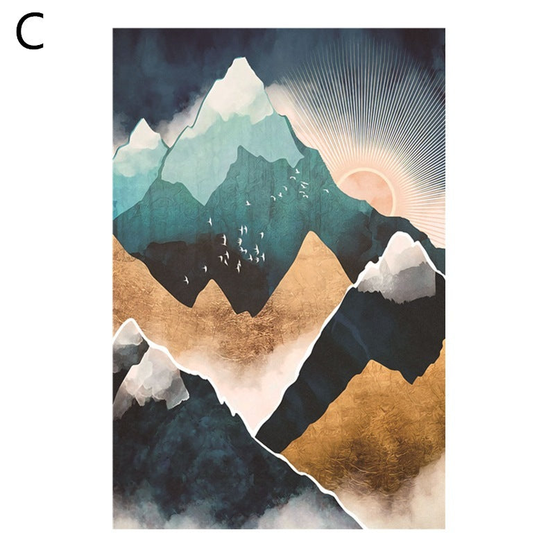 Landscape mountain sunrise canvas painting