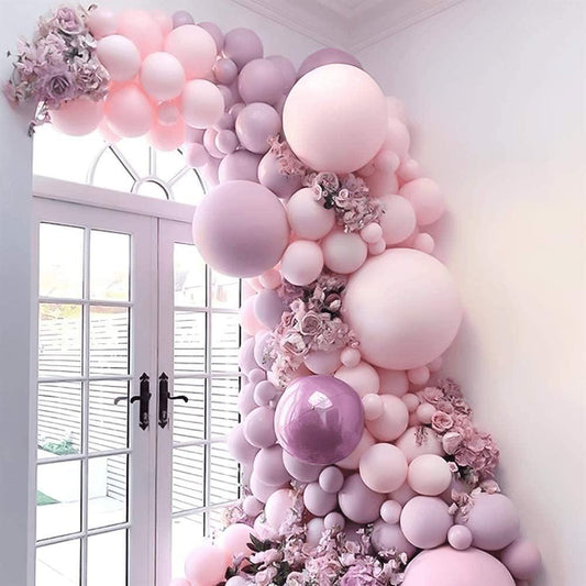 145pcs Pink Balloon Arch Garland For Festival Picnic Family Engagement Wedding Birthday Party Pink Theme Anniversary Celebration Decoration Ballons for Girls Birthday