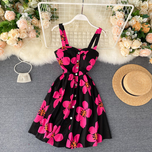 Female holiday floral dress