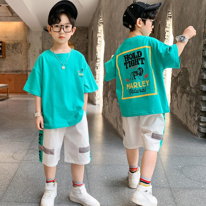 Boys Summer Short-sleeved Suits, Children's Handsome Summer Clothes