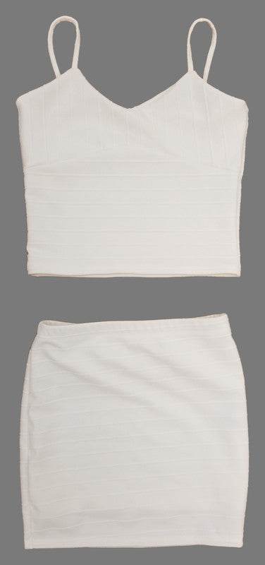 KIDS BANDAGE CROP TOP AND SKIRT SET