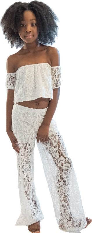 KIDS LACE PALAZZO TOP