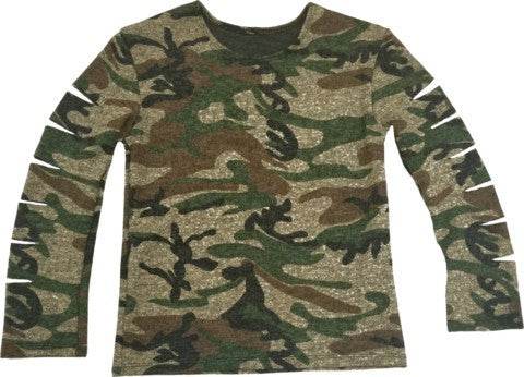 KIDS CAMOUFLAGE CUTSLEEVE TOP