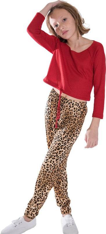 KIDS WAFFLE OFF THE SHOULDER TOP