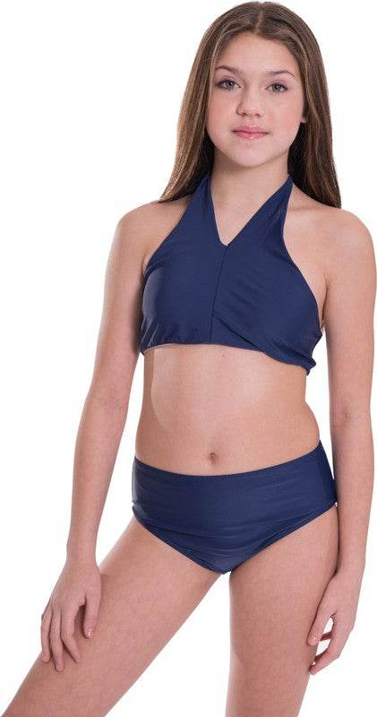 KIDS HIGH WAISTED HALTER BIKINI