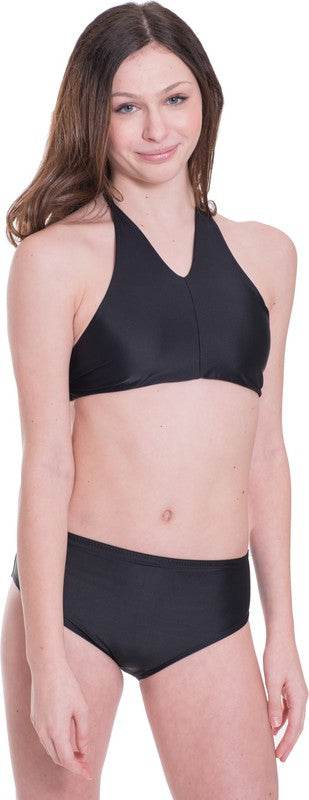 KIDS HIGH WAISTED HALTER BIKINI