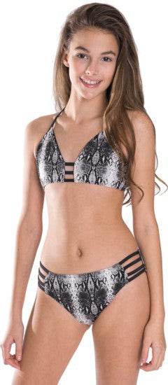 GIRL'S SNAKESKIN LADDER TWO PIECE BATHING SUIT