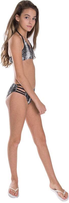 GIRL'S SNAKESKIN LADDER TWO PIECE BATHING SUIT