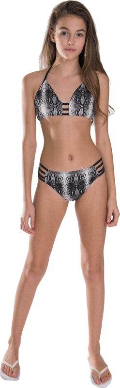 GIRL'S SNAKESKIN LADDER TWO PIECE BATHING SUIT