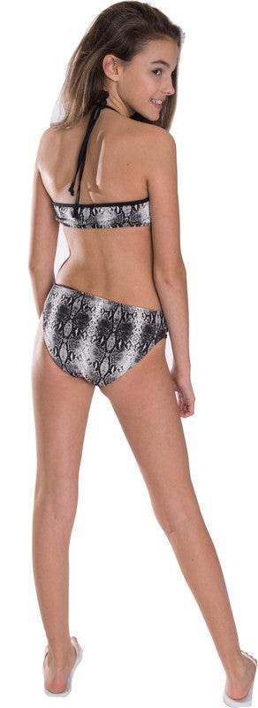 GIRL'S SNAKESKIN LADDER TWO PIECE BATHING SUIT