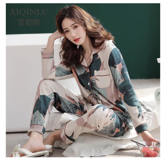 Autumn long sleeve pajamas ladies