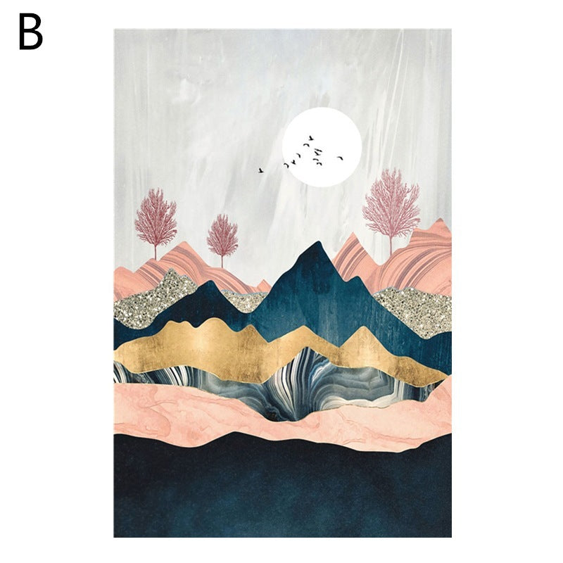 Landscape mountain sunrise canvas painting