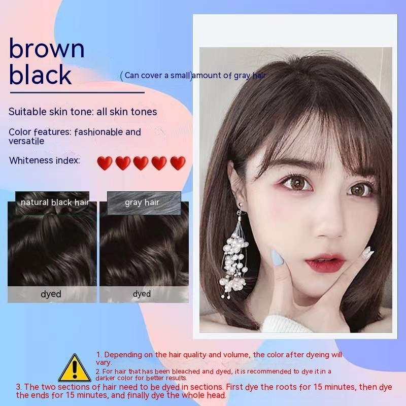 Bimei Silk Bubble Hair Dye One Black One Chestnut Brown Popular Color Herbal Paste