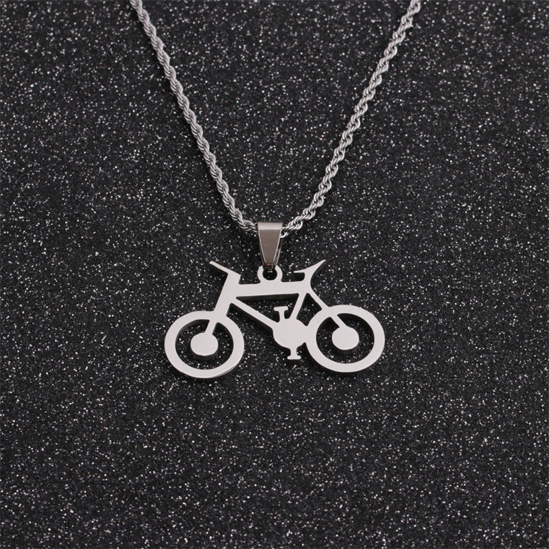 Titanium Steel Hip Hop Bike Pendant Fully Polished