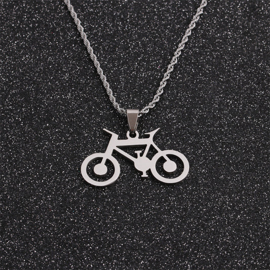 Titanium Steel Hip Hop Bike Pendant Fully Polished