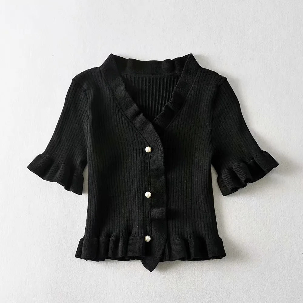 Summer women's ruffled cardigan