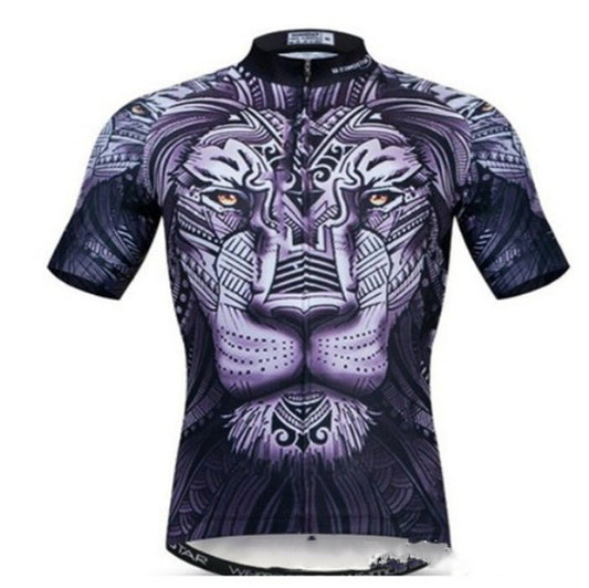 Lion Head Graffiti Pattern Mountain Bike Shirt