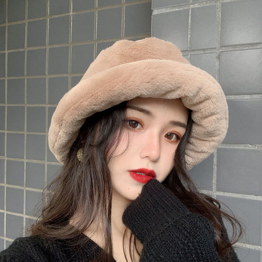 Fisherman Hat Female Autumn And Winter All Match Winter Plush Hat