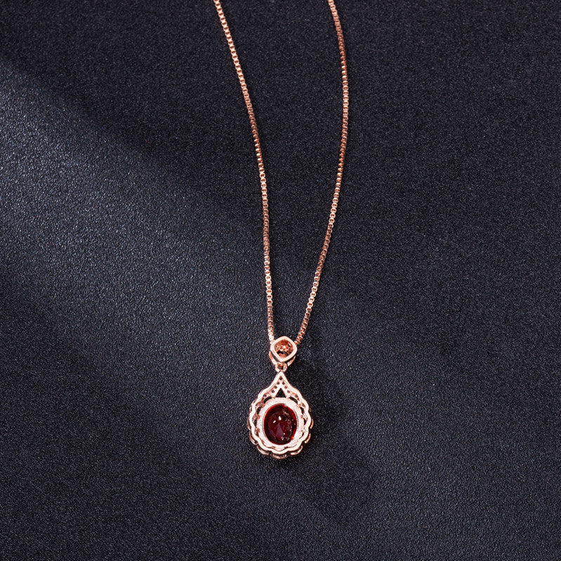 Garnet and Diamond Ruby Necklace