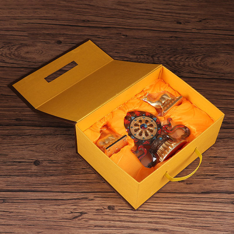 Enamel Painted Shuanglu Falun Tibetan Buddhist religious Articles