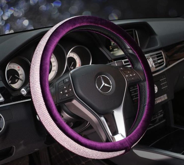 Womens Car Steering Wheel Cover Summer  Rhinestone Car