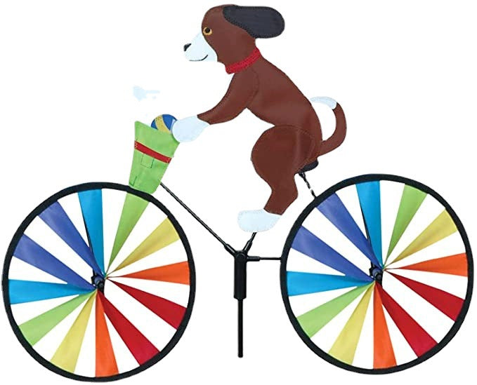 Puppy Animal On Bike Diy Windmill Animal Bicycle Wind Spinner Whirligig Garden Lawn Decorative Gadgets Kids Outdoor Toys